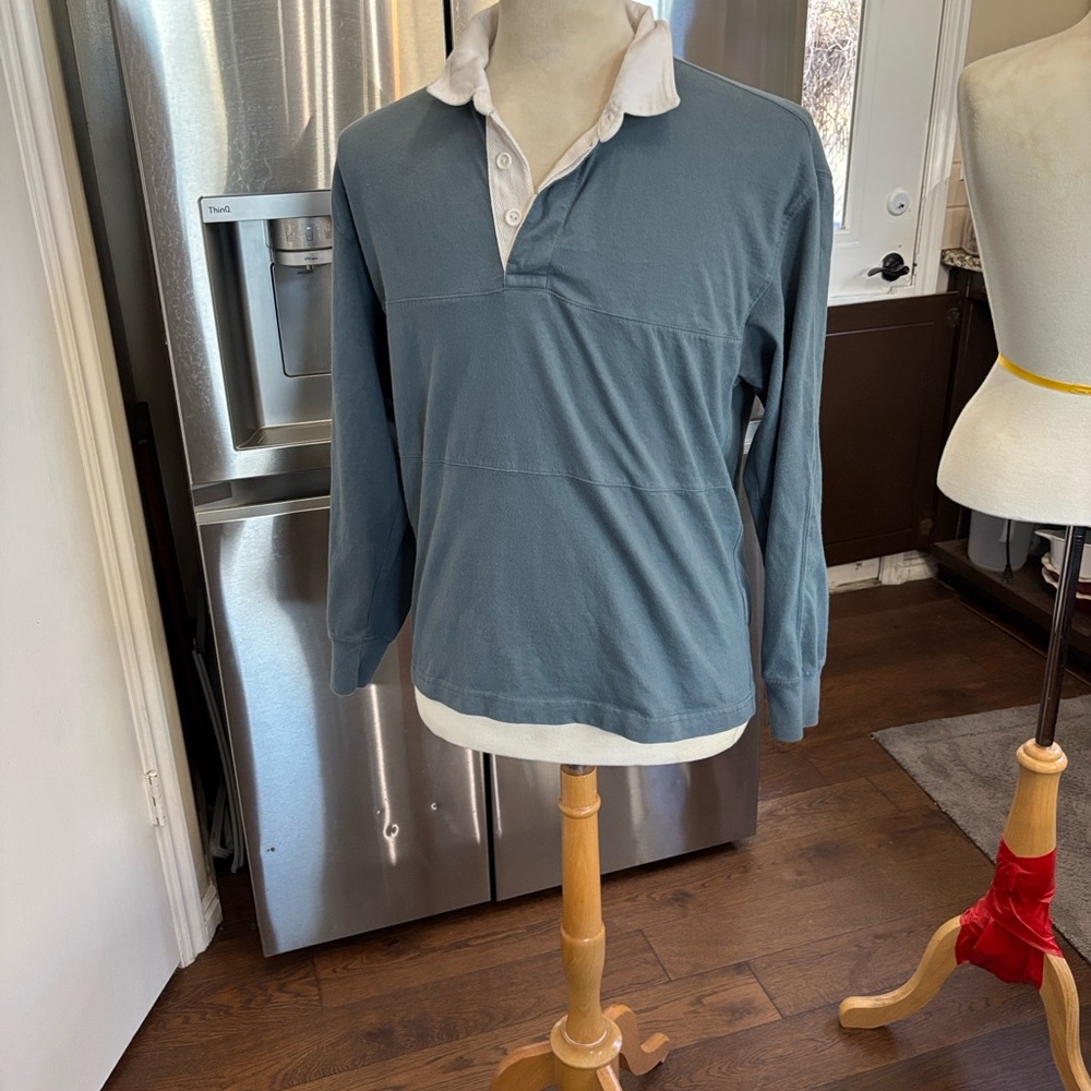 Abercrombie & Fitch White and Gray Oversized Shirt